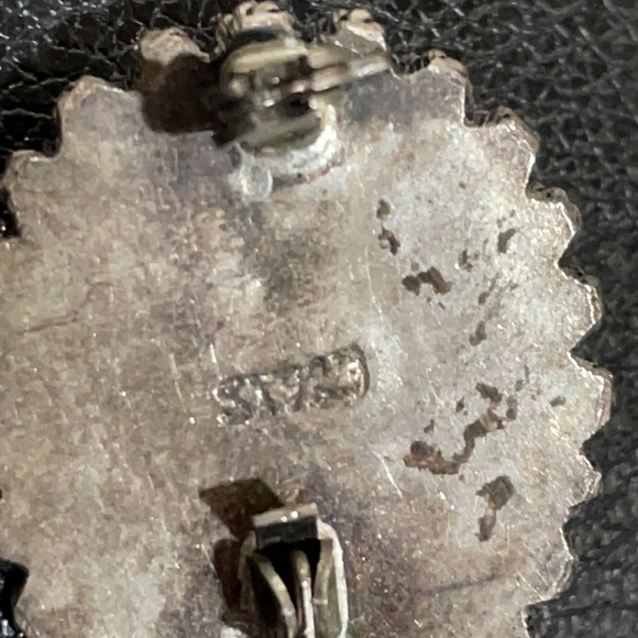 EILAT Pin/Pendant Brooch Sterling Silver Fine Jewelry 1.25” in. Green Blue - Picture 3 of 4